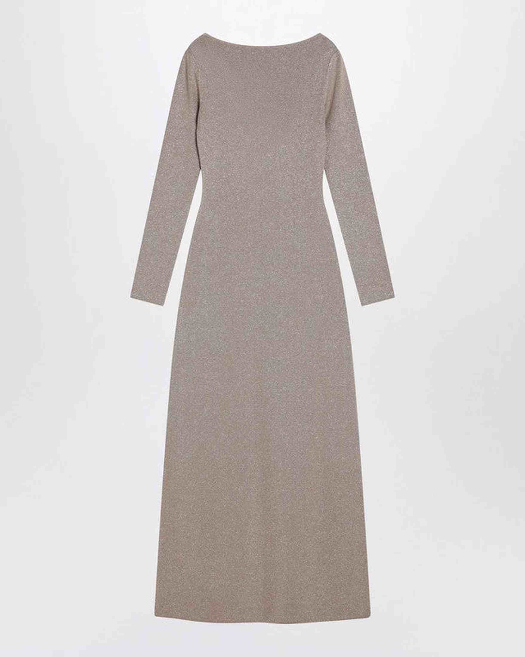 Max Mara Pianoforte Beige Dress In Viscose And Lurex Yarn Glam Steals