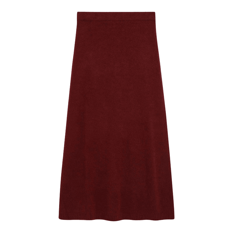 Max Mara Raspberry Skirt in Stretch Cashmere Knit Glam Steals