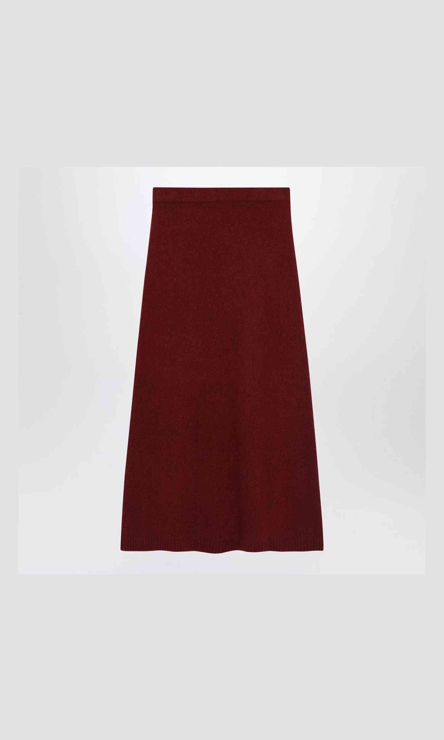 Max Mara Raspberry Skirt in Stretch Cashmere Knit Glam Steals