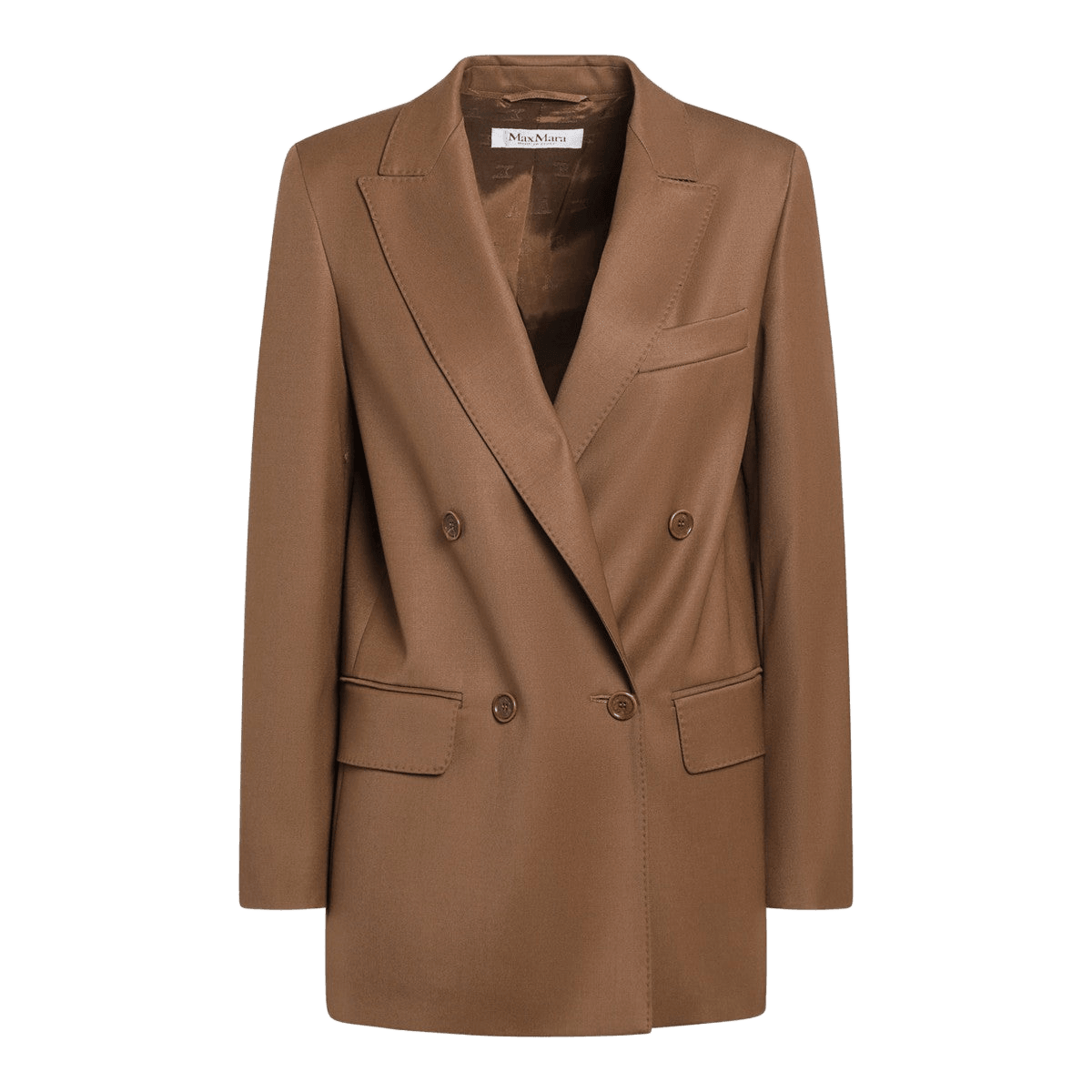 Max Mara Tan double-breasted wool blazer