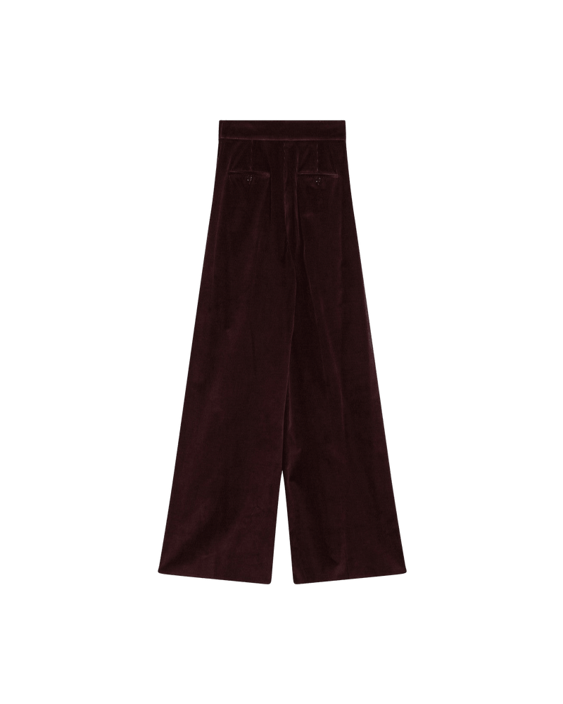 Max Mara Velvet Cherry Colored Wide Leg Trouser Glam Steals