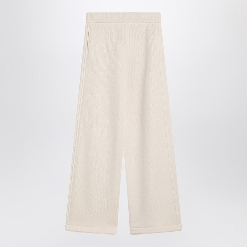Max Mara White cotton and silk pants