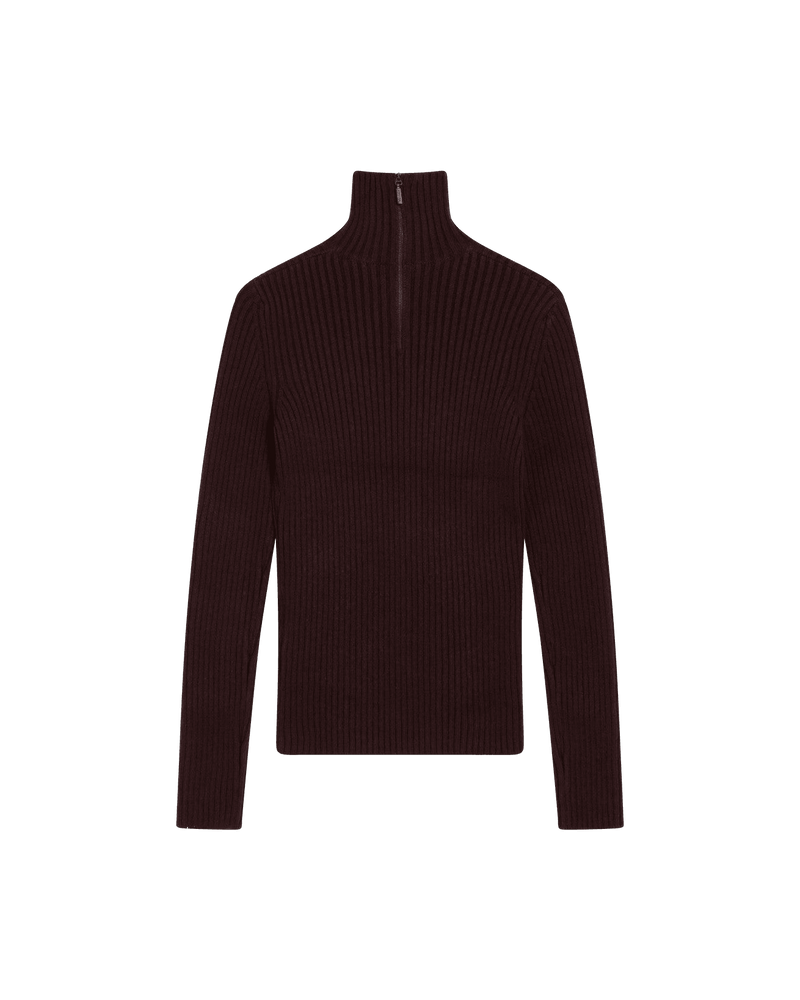 Max Mara Wool Cherry Colored Turtleneck in Cashmere Blend Glam Steals