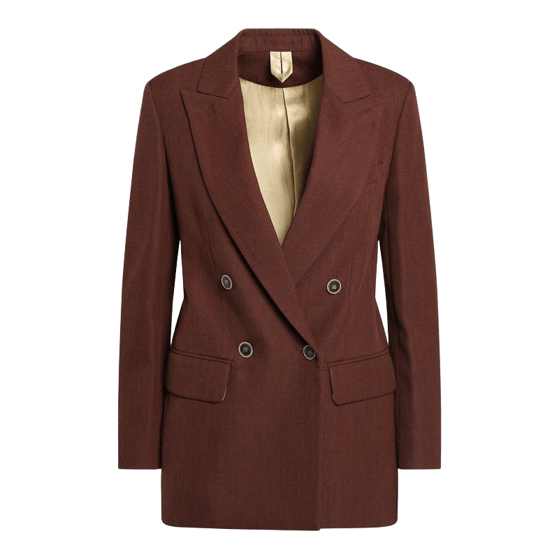 Max Mara Wool Earth Tone Jacket in Grain De Poudre Glam Steals