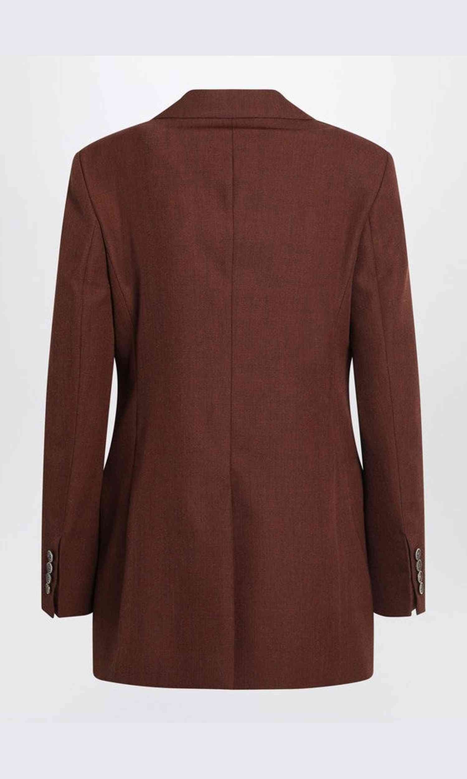 Max Mara Wool Earth Tone Jacket in Grain De Poudre Glam Steals