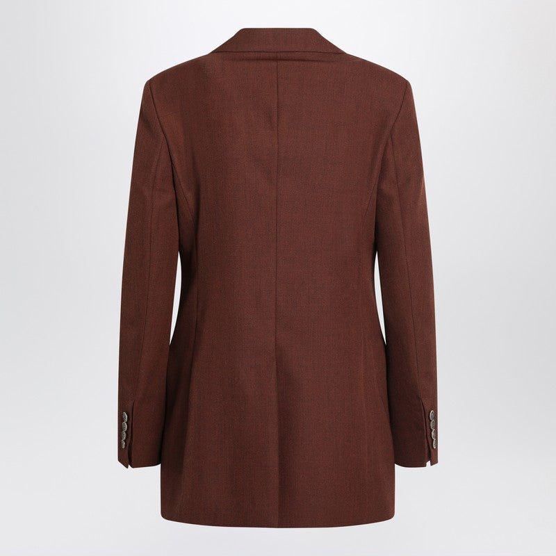 Max Mara Wool Earth Tone Jacket in Grain De Poudre Glam Steals