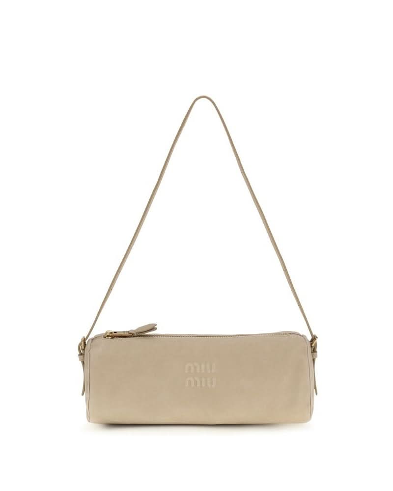 Miu Miu Beige Calf Leather Bos Taurus Shoulder Bag 