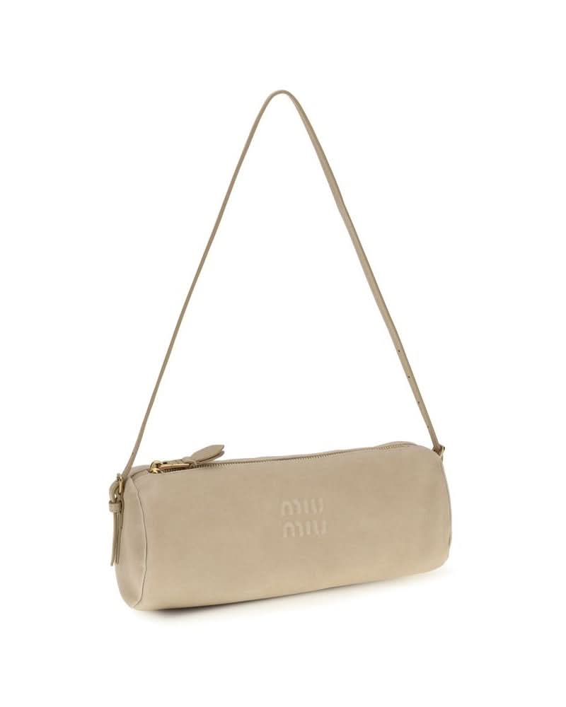 Miu Miu Beige Calf Leather Bos Taurus Shoulder Bag 