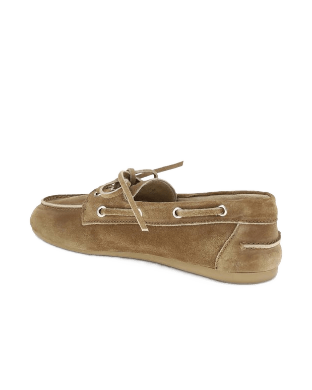 Miu Miu Beige Calf Leather Bos Taurus Slip On Loafers Glam Steals