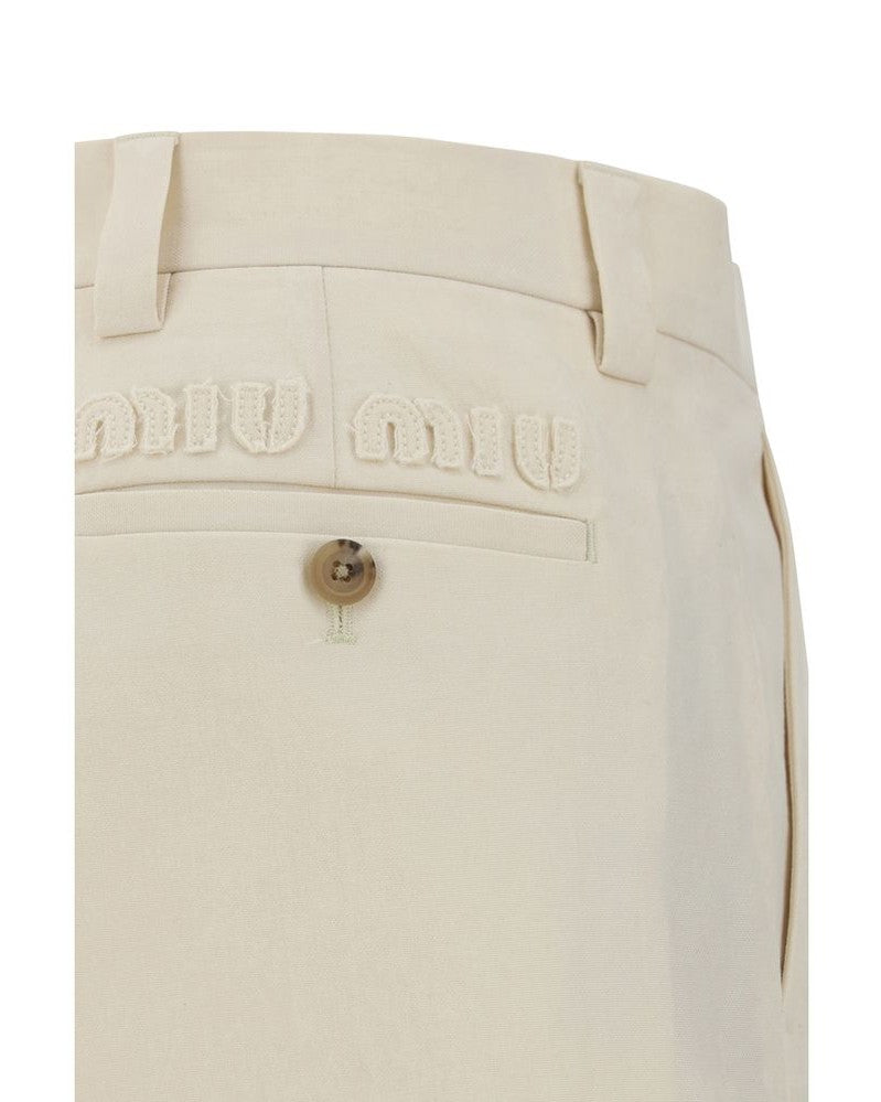 Miu Miu Beige Cotton Casual Pant Glam Steals