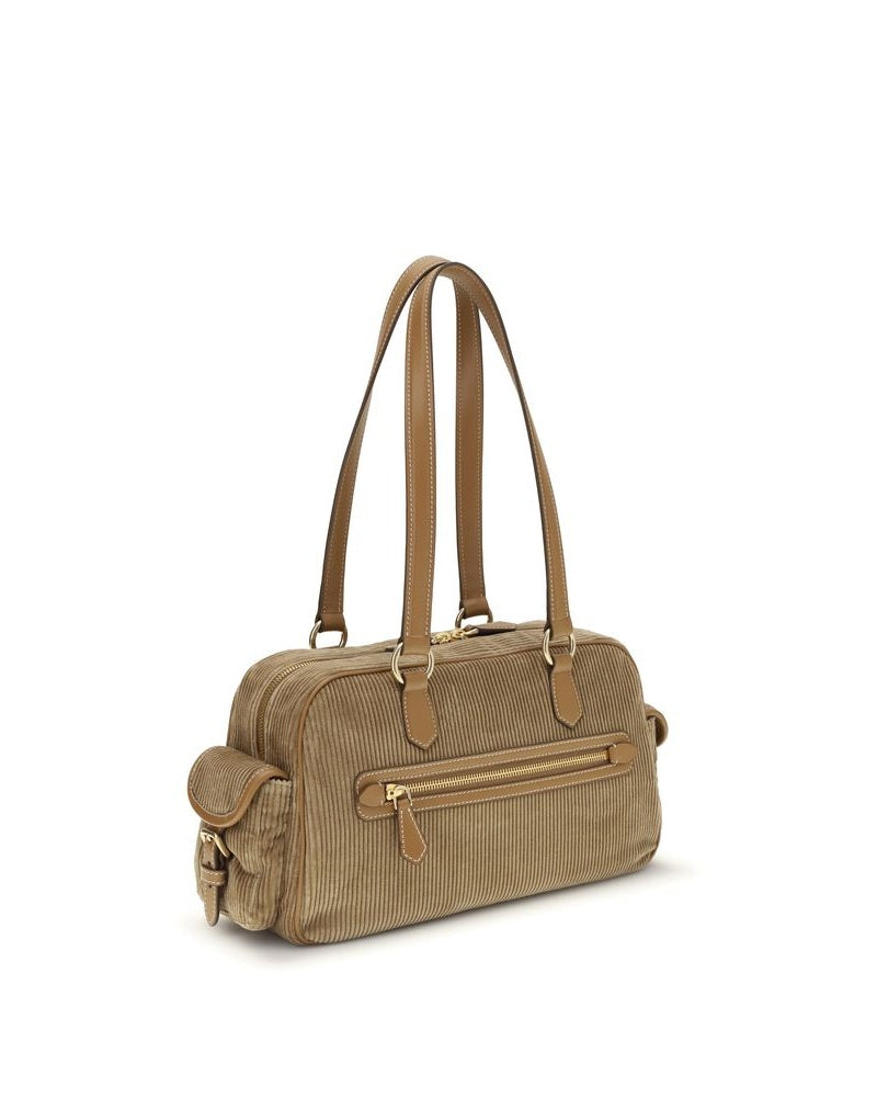 Miu Miu Beige Cotton Shoulder Bag Glam Steals