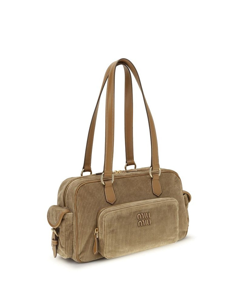 Miu Miu Beige Cotton Shoulder Bag Glam Steals