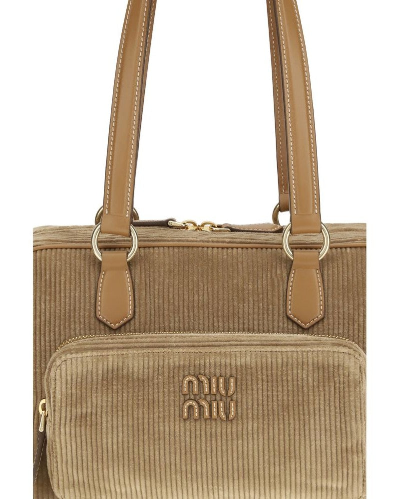 Miu Miu Beige Cotton Shoulder Bag Glam Steals