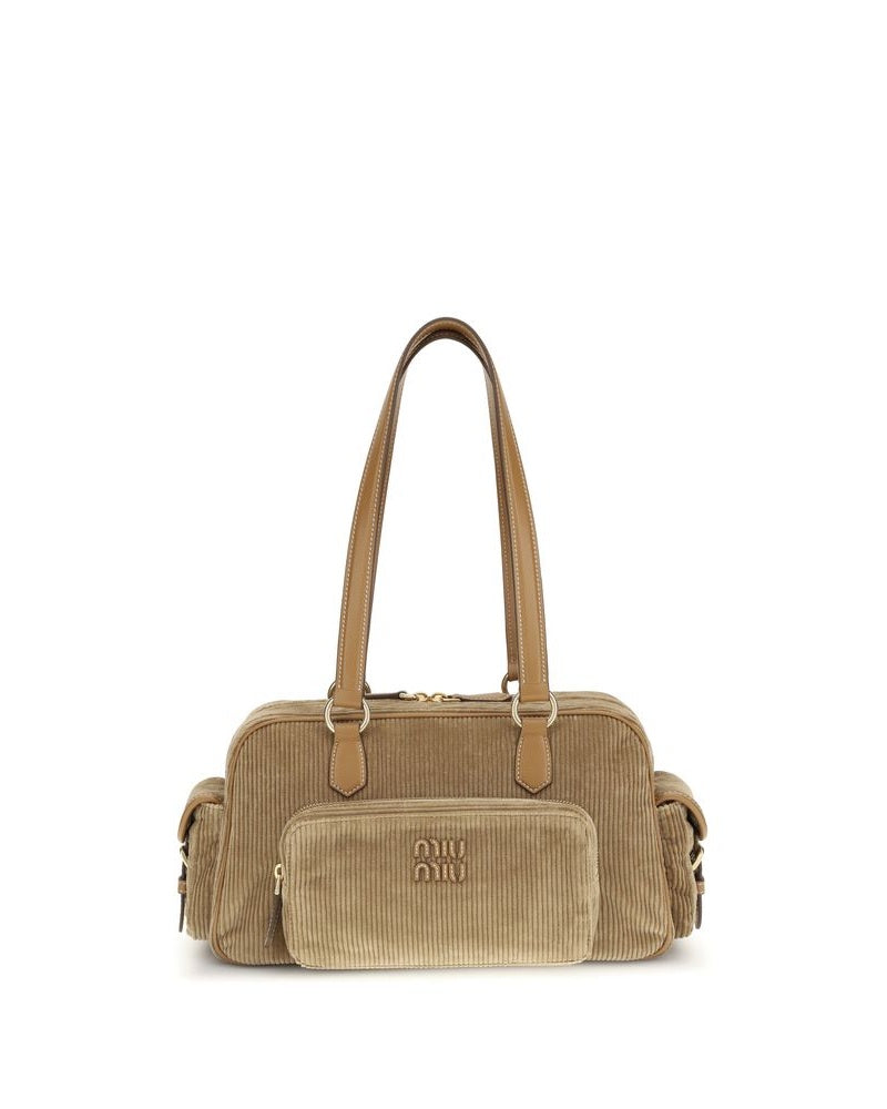 Miu Miu Beige Cotton Shoulder Bag Glam Steals