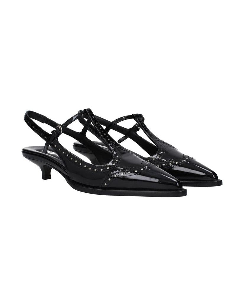 Miu Miu Black Calfskin Mid Heel Pumps Glam Steals