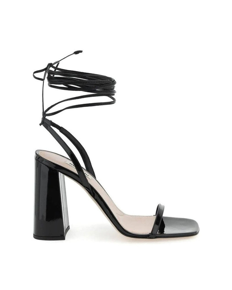Miu Miu Black Calfskin Platform Sandals Glam Steals