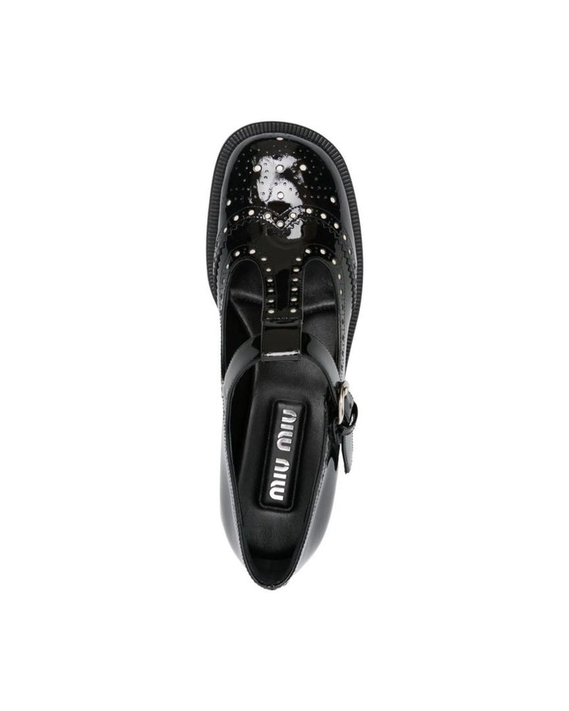 Miu Miu Black Calfskin Shoes 