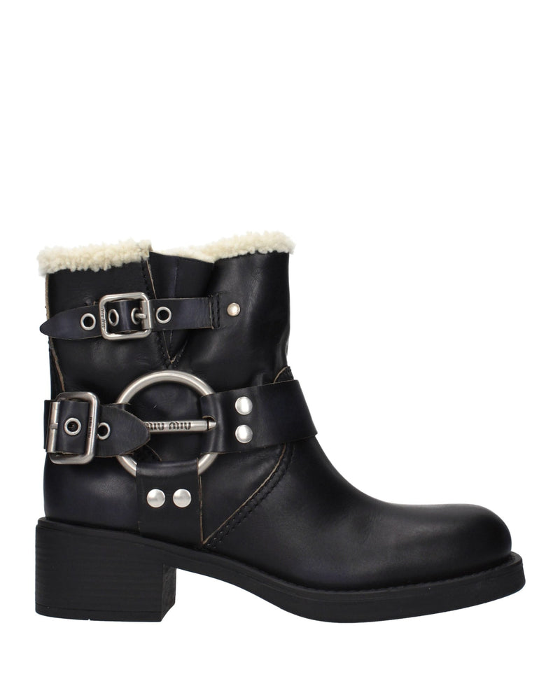 Miu Miu Black Leather Ankle Boots Glam Steals
