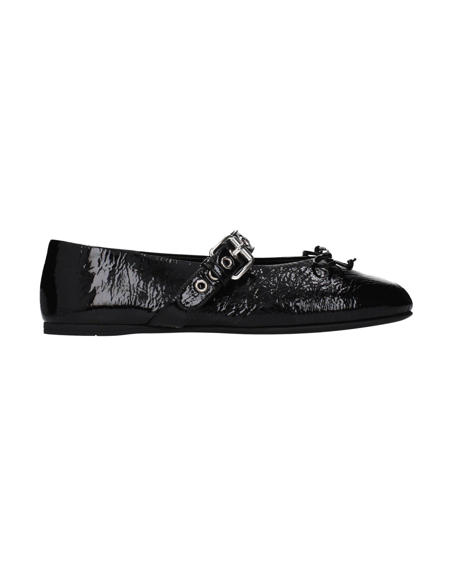 Miu Miu Black Leather Ballet Flats 