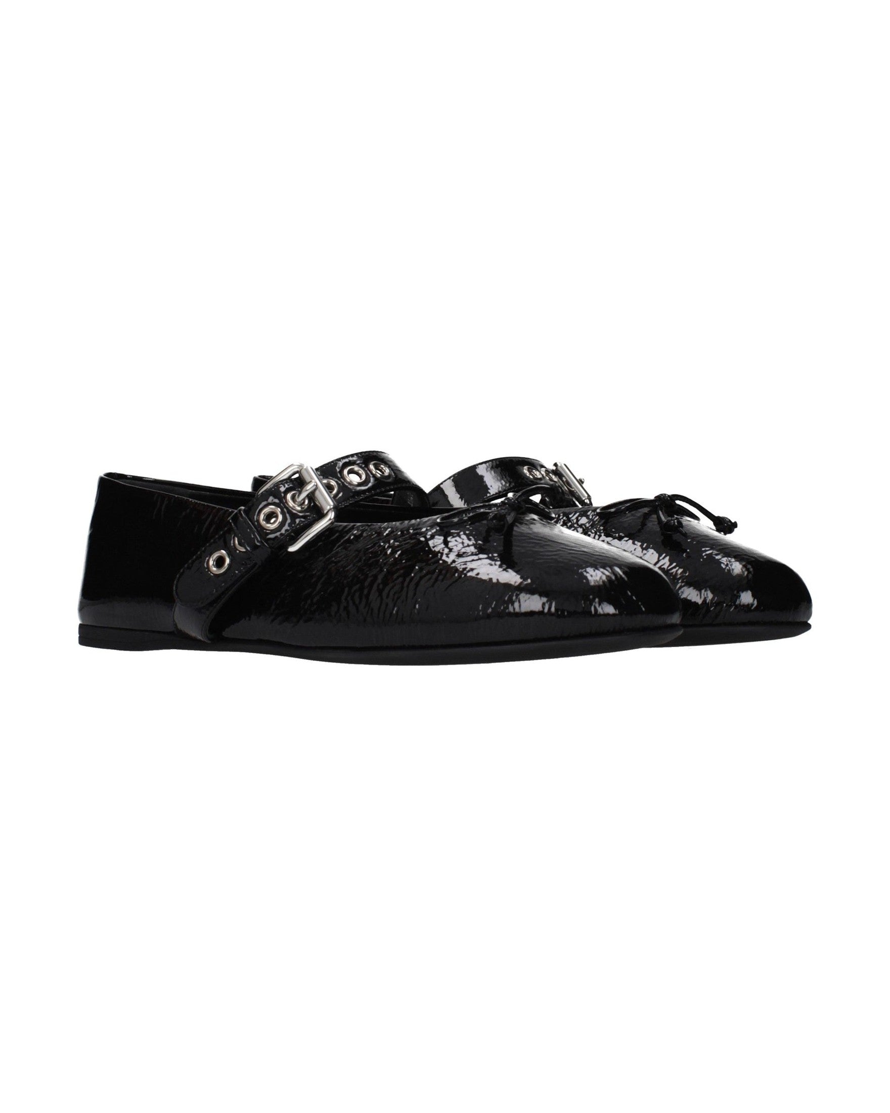 Miu Miu Black Leather Ballet Flats 