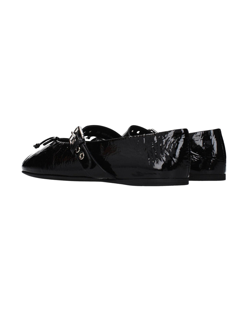 Miu Miu Black Leather Ballet Flats 