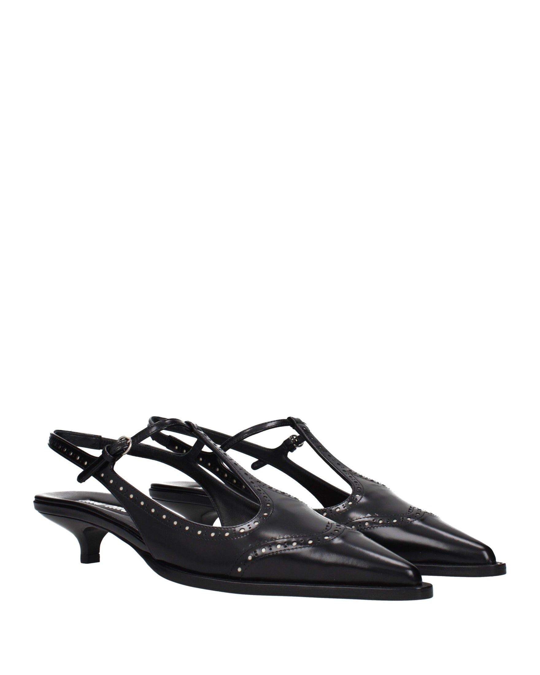 Miu Miu Black Leather Mid Heel Pumps Glam Steals
