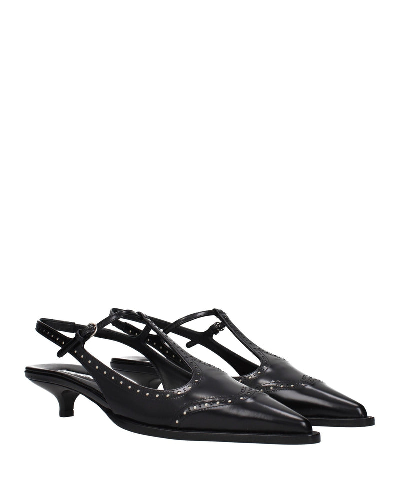 Miu Miu Black Leather Mid Heel Pumps Glam Steals