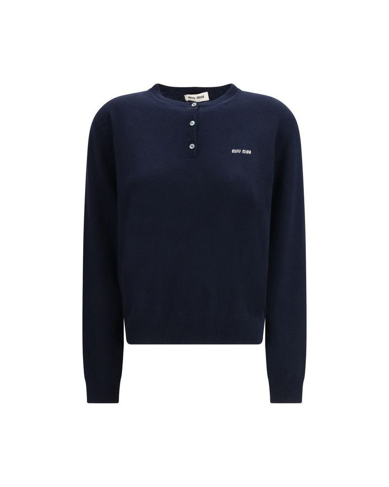 Miu Miu Blue Cashmere Sweatshirt 