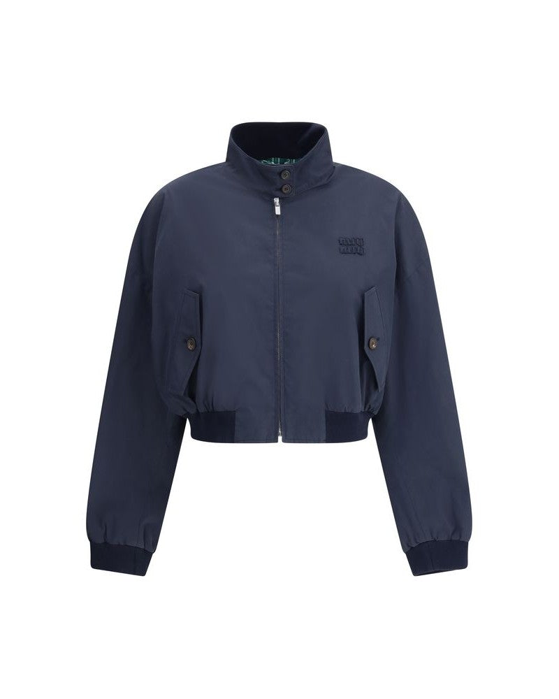 Miu Miu Blue Cotton Bomber Glam Steals