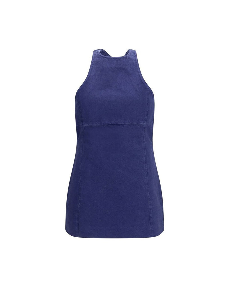 Miu Miu Blue Cotton Dress Glam Steals