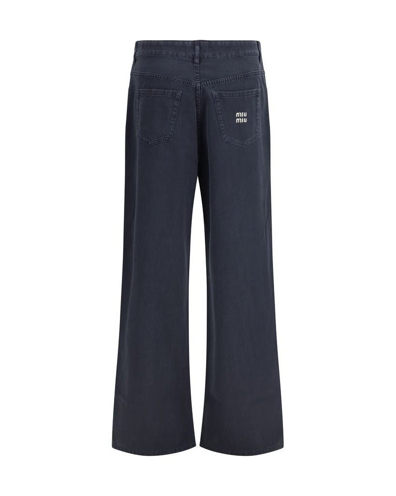 Miu Miu Blue Cotton Flared Jeans Glam Steals