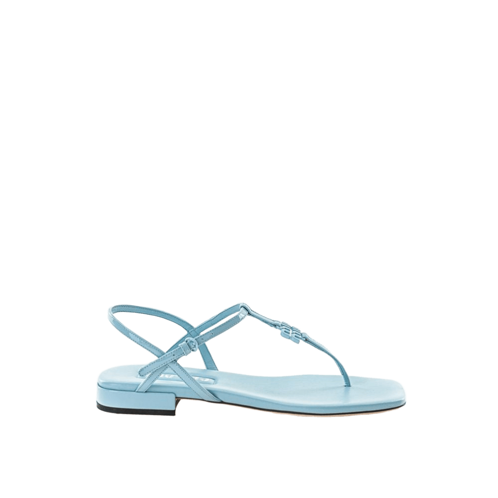 Miu Miu Blue Leather Patent Sandals Glam Steals