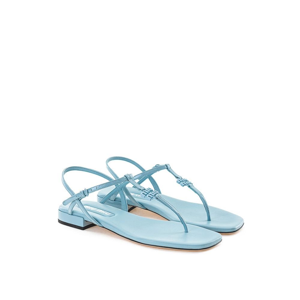 Miu Miu Blue Leather Patent Sandals Glam Steals