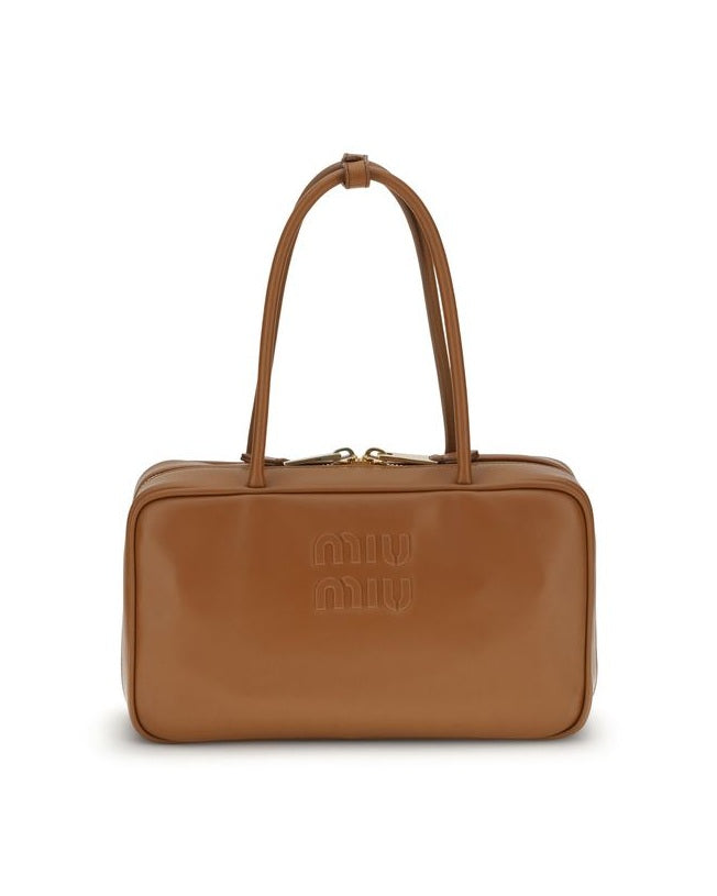 Miu Miu Brown Calf Leather Bos Taurus Shoulder Bag Glam Steals