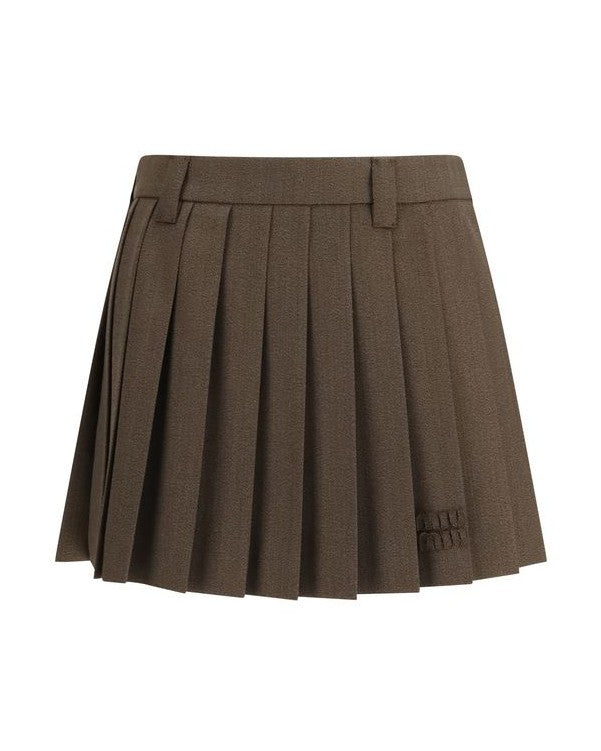 Miu Miu Brown Cotton Mini Skirt Glam Steals