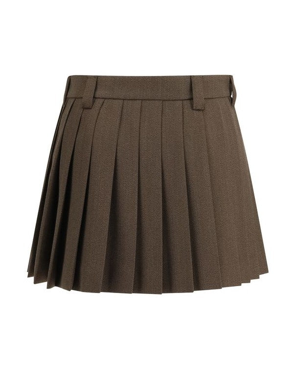 Miu Miu Brown Cotton Mini Skirt Glam Steals