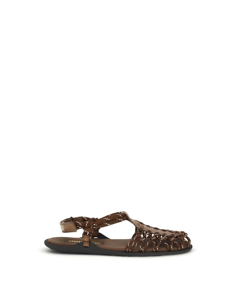 Miu Miu Brown Flat Sandals Glam Steals