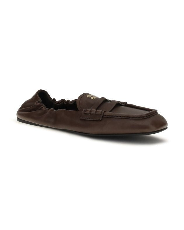 Miu Miu Brown Lamb Ovis Aries Slip On Loafers Glam Steals