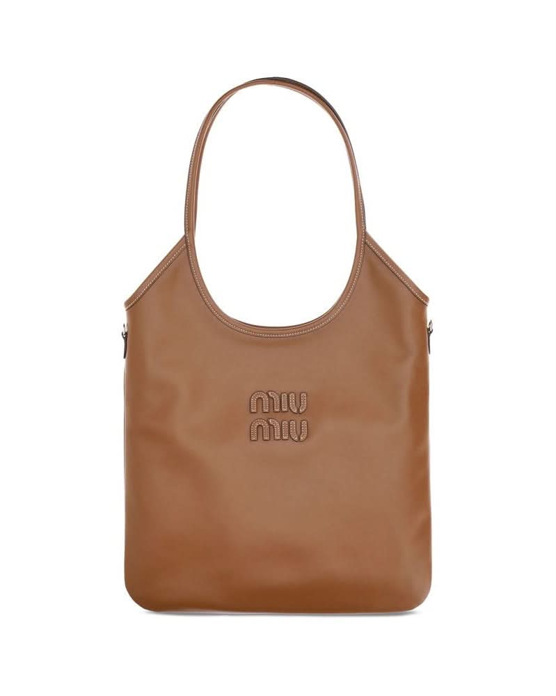 Miu Miu Brown Leather Calf Bos Taurus Shoulder Bag Glam Steals
