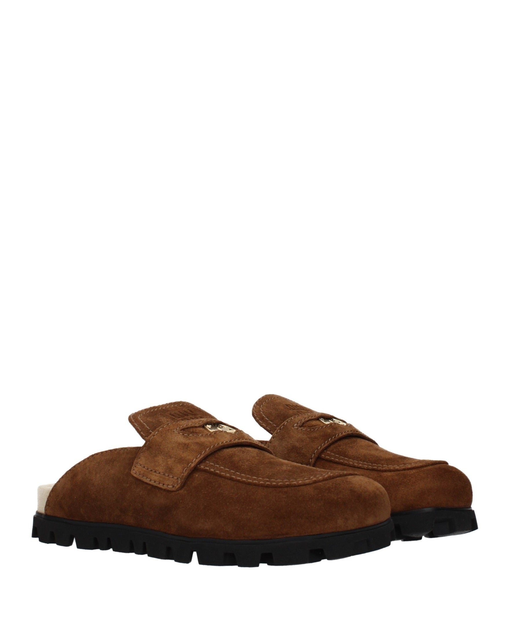 Miu Miu Brown Leather Slippers 