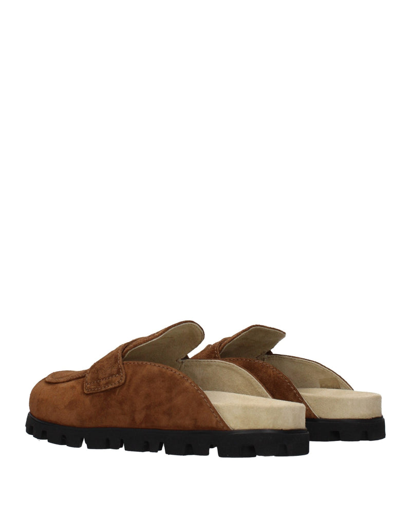 Miu Miu Brown Leather Slippers 