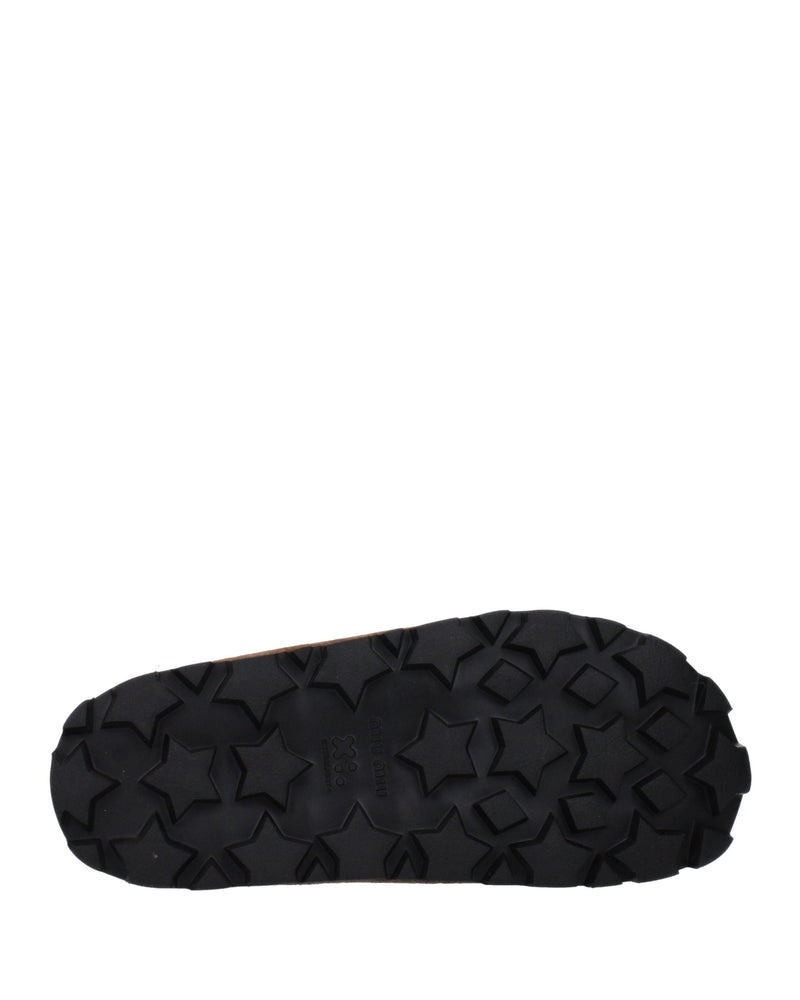Miu Miu Brown Leather Slippers 