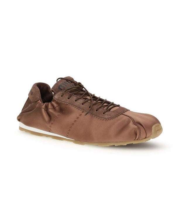 Miu Miu Brown Viscose Low Top Sneakers Glam Steals