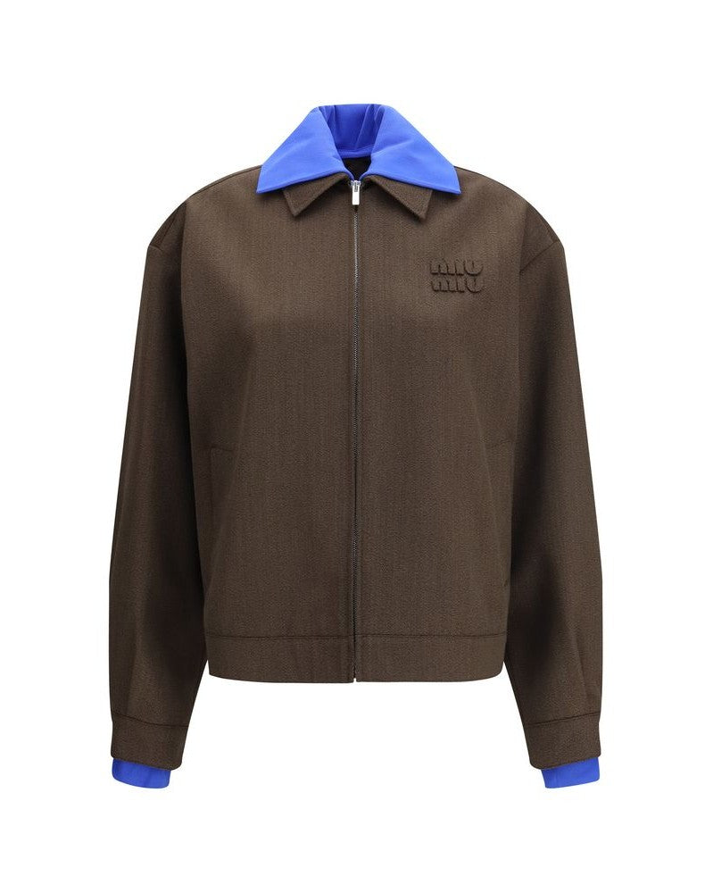 Miu Miu Brown Wool Fleece Bomber Jacket Glam Steals