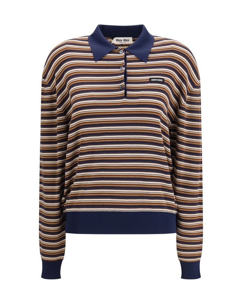 Miu Miu Brown Wool Fleece Polo Shirt Glam Steals
