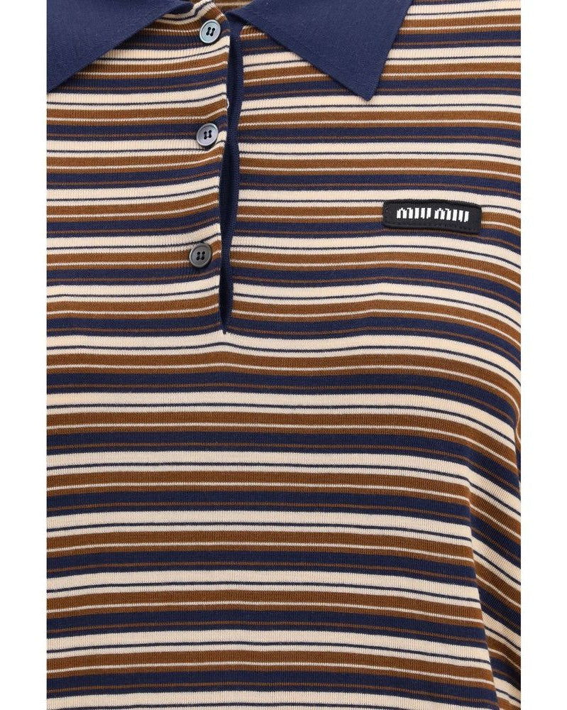 Miu Miu Brown Wool Fleece Polo Shirt Glam Steals