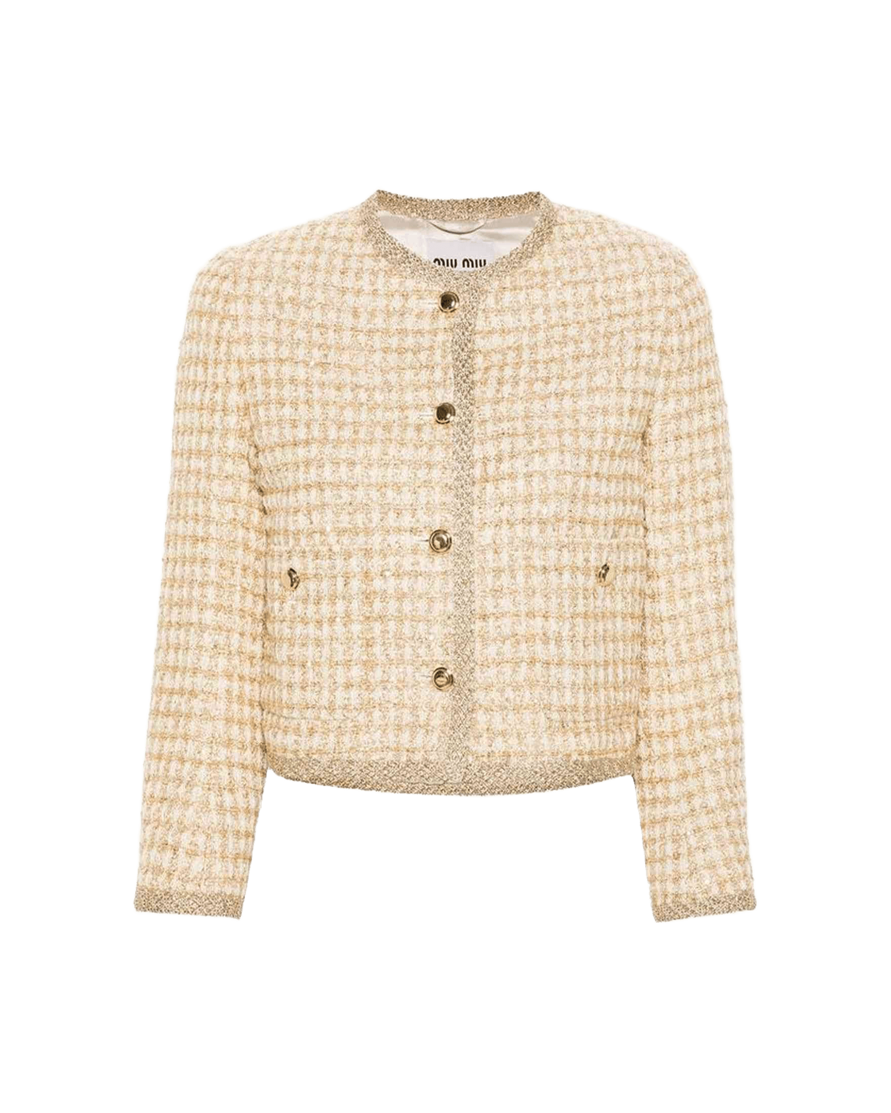 Miu Miu Check Lamé Jacket Glam Steals