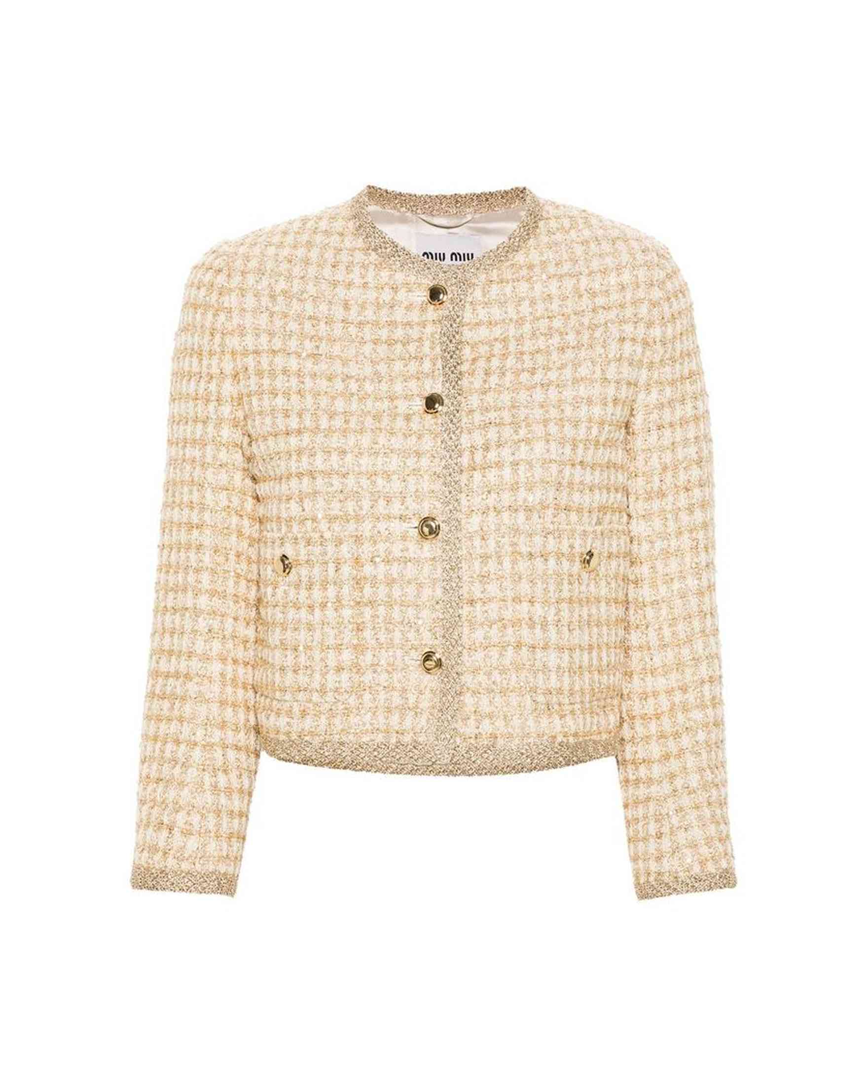 Miu Miu Check Lamé Jacket Glam Steals