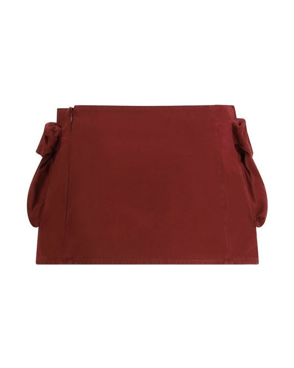 Miu Miu Cotton Bordeaux Mini Skirt Glam Steals