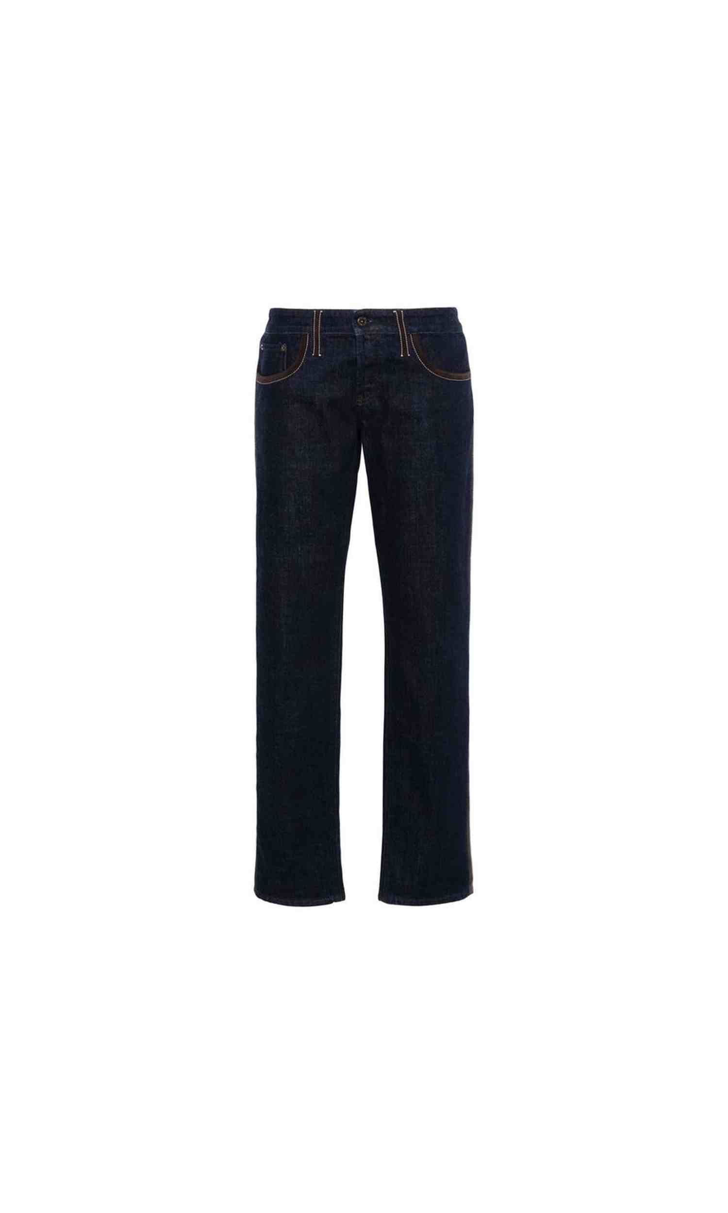 Miu Miu Denim Piped Trim Jeans Glam Steals